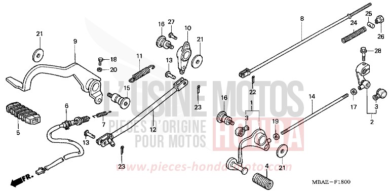PEDAL von Shadow Aero REARL SEDONA RED (R223B) von 2001